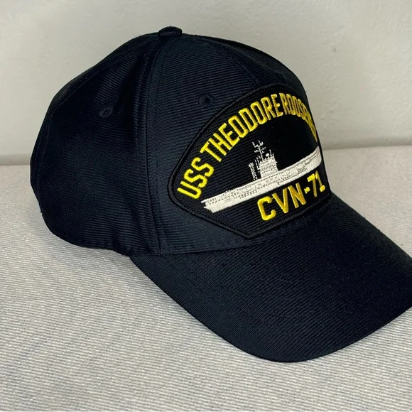 Vintage United States US Navy USS Theodore Roosevelt Snapback Baseball Cap Hat - Picture 2 of 5